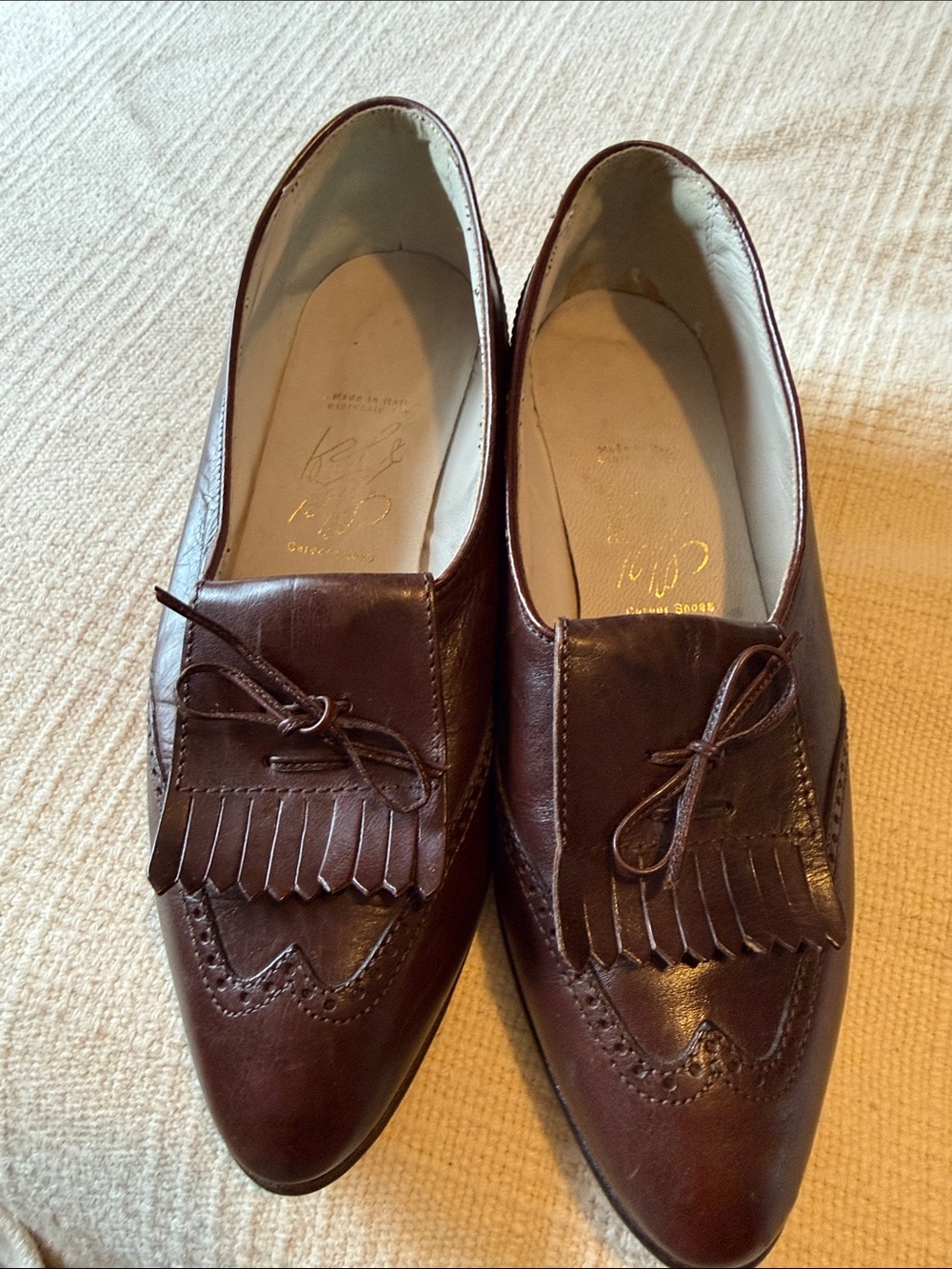Women's Brown Leather  Lace Loafers